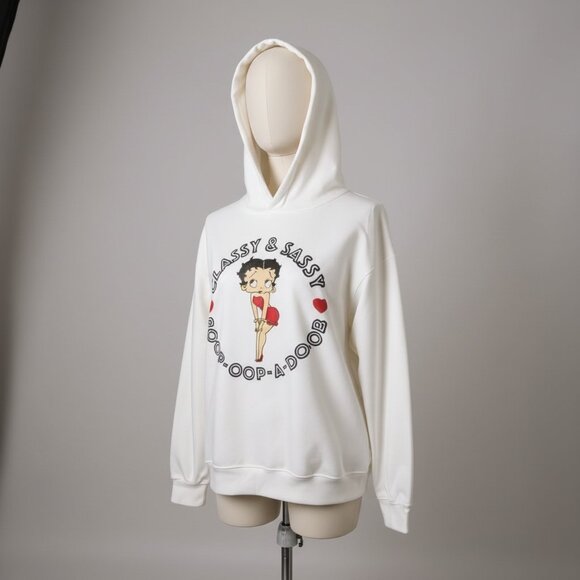 Classy & Sassy Betty Boop Hoodie – White – Size Medium – NWT - Picture 3 of 8